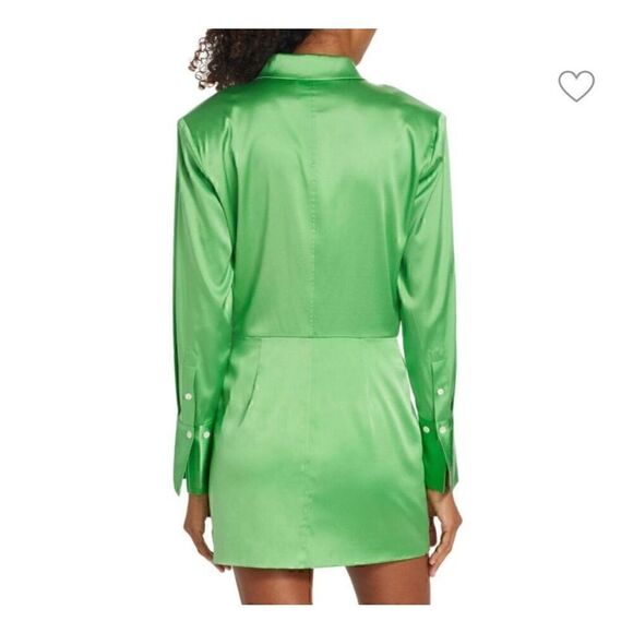 NWT Frame Strong Shoulder Silk Blend Mini Dress - Picture 3 of 10